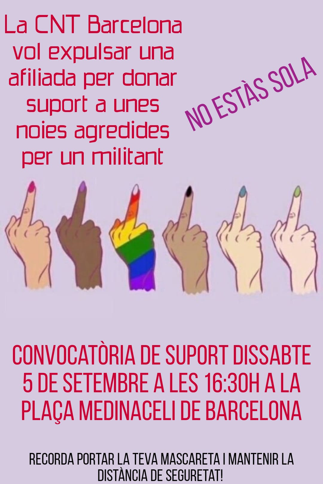 la cnt de barcelona expulsa a unha afiliada per donar suport a unes noies agredides per un militant